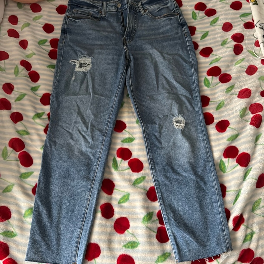women’s old navy jeans worn OG straight high rise